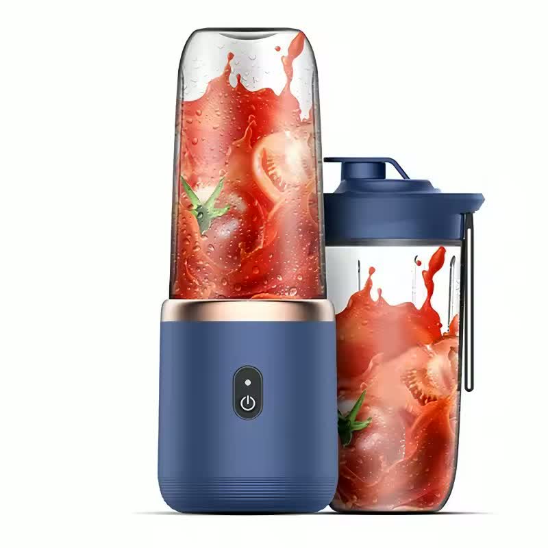 BlendGo portable blender with fresh strawberry smoothie